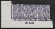 Spec N38(4) 3d Deep Violet Block Cypher Control E26 imperf MOUNTED MINT