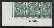 Spec N39(2) 4d Grey Green Block Cypher Control C25 imperf MOUNTED MINT
