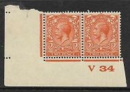 N36(4) 2d Deep Yellow Orange Block Cypher Control V34 imperfMOUNTED MINT margin