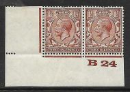 1½d Brown Block Cypher Control B24 imperf UNMOUNTED MINT