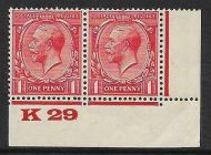 1d Scarlet Block Cypher Control K29 UMOUNTED MINT