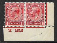 1d Scarlet Block Cypher Control T33 UNMOUNTED MINT MNH