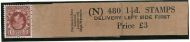 1½d Photogravure Coil Leader Tab perf  - with One stamp attached UNMOUNTED MINT