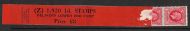 1d Photogravure Coil Leader Tab missing - perf 7.4 - with two stamps attached