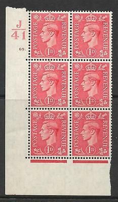 1d Pale scarlet J41 69 Dot cylinder block UNMOUNTED MINT