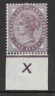 Sg 172 1d lilac control X imperf Single MOUNTED MINT