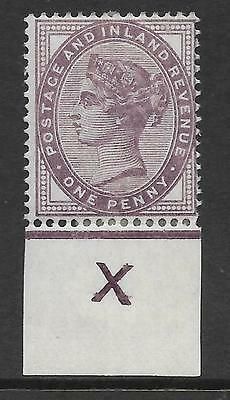 Sg 172 1d lilac control X imperf Single MOUNTED MINT