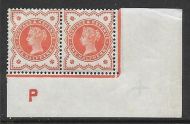 ½d Vermillion control P imperf pair MOUNTED MINT