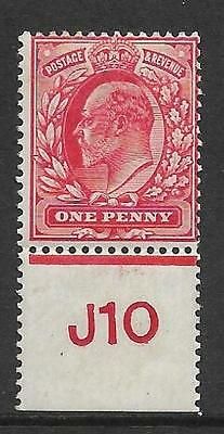 Sg 220 1d Scarlet Control J10 perf De La Rue MOUNTED MINT