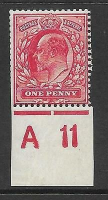 Sg 272 1d Rose Carmine Cont A11(c) imperf. Perf 14 Plate 62c UNMOUNTED MINT