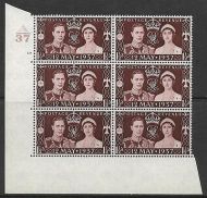 1937 1½d Coronation of King GVI Cylinder A37 19R No Dot UNMOUNTED MINT