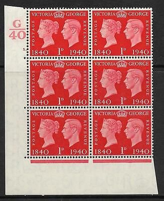 Sg 480 1d 1940 Centenary Cylinder G40 1 Dot UNMOUNTED MINT