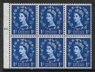 SB54 Wilding Booklet pane 9.5mm phos perf Ie Bottom cyl F10T Dot UNMOUNTED MNT