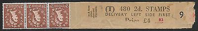 S49 2d 2 Band Violet sideways Delivery Coil leader T9 B3 - 3 Stamps MNH
