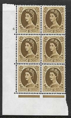 1/- Wilding Multi Crown on White Cyl 4 No Dot perf A(E/I) UNMOUNTED MINT