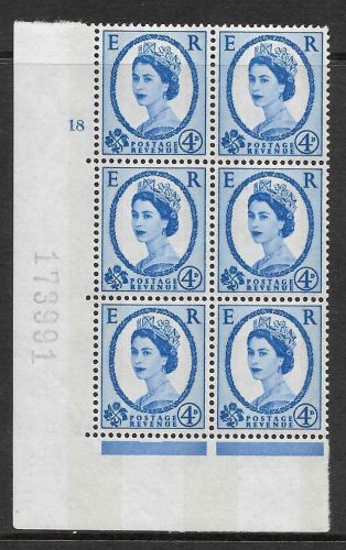 4d Wilding Violet Phosphor 9.5mm cyl 18 No Dot perf type A(E I) UNMOUNTED MINT