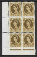 1 - Wilding Violet Phos 9.5mm cyl 4 Dot perf type F(L) UNMOUNTED MINT