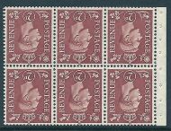 QB31a perf type I - 2d Pale Red Brown Booklet pane wmk inverted UNMOUNTED MINT