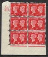 Sg 480 1d 1940 Centenary Cylinder G40 1 No Dot UNMOUNTED MINT