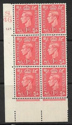 1d Pale scarlet Cyl S46 127 Dot perf 5 UNMOUNTED MINT MNH