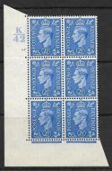 2½d Light Blue Cylinder Control K42 87 No Dot perf 5(E I) UNMOUNTED MINT MNH
