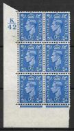 2½d Light Blue Cylinder Control K42 95 Dot perf 5(E I) UNMOUNTED MINT