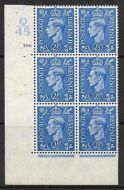 2½d Light Blue Cylinder Control Q45 186 No Dot perf 5(E I) MOUNTED MINT