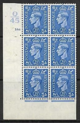 2½d Light Blue Cylinder Control Q45 186 No Dot perf 5(E I) MOUNTED MINT