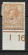 N25(3) 5d Yellow Brown Royal Cypher Control I16 perf MOUNTED MINT