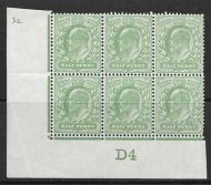 ½d Yellow-Green Control D4 (Co-Ex) perf type V1 plate 32 MOUNTED MINT
