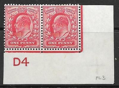 1d Scarlet Control D4 imperf perf type V2A plate 3 Scarce MOUNTED MINT