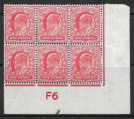1d Scarlet Control F6 imperf perf type H1 plate 23 Lightly MOUNTED MINT