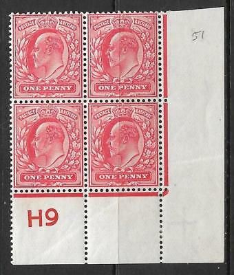 1d Scarlet Control H9 perf perf type H1A Plate 51 MOUNTED MINT