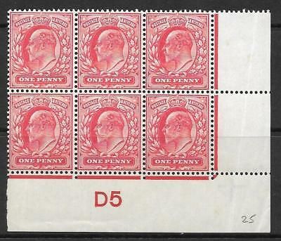 1d Scarlet Control D5 imperf perf type V1 plate 25 MOUNTED MINT