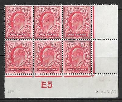 1d Scarlet Control E5 imperf perf type V1 plate 28a Lightly MOUNTED MINT