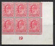 1d Scarlet Control I9 imperf perf type V2A plate 56 MOUNTED MINT