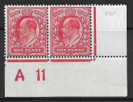 1d Scarlet Harrison 15x14 Control A11(c) perf type V3 MOUNTED MINT