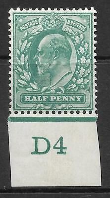 ½d Blue-Green Control D4 imperf - Cont rule MOUNTED MINT