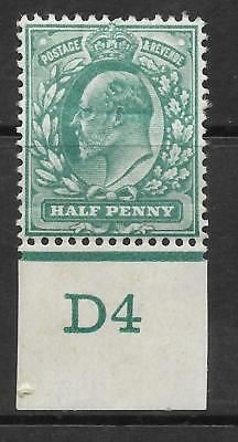 ½d Blue-Green Control D4 imperf single perf ext - Cont rule MOUNTED MINT
