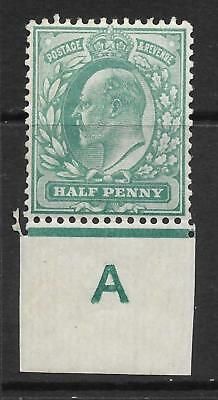 ½d Blue-Green Control A imperf single perf ext - Cont rule MOUNTED MINT