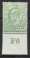 ½d Yellow-Green Control F6 imperf - single perf ext  Co-ex rule MOUNTED MINT MM