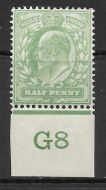 ½d Yellow-Green Control G8 imperf single perf ext Co-ex rule MOUNTED MINT MM