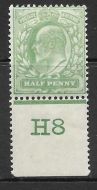 ½d Yellow-Green Control H8 perf with Co-ex rule MOUNTED MINT