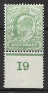 ½d Yellow-Green Control I9 perf single with Co-ex rule MOUNTED MINT