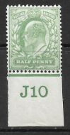 ½d Yellow-Green Control J10 imperf single perf ext with Co-ex rule MOUNTED MINT