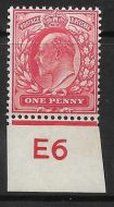 1d Scarlet Control E6 imperf single perf ext with Co-Ex Rule UNMOUNTED MINT