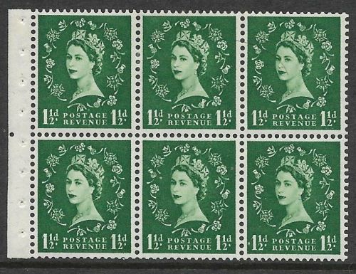 SB59c Wilding booklet pane Tudor perf type Ie Middle MOUNTED MNT