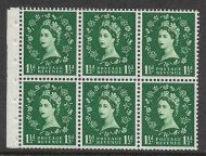 SB59 Wilding booklet pane Tudor perf type Ie top UNMOUNTED MNT MNH