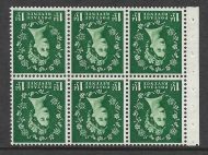 SB59a Wilding booklet pane Tudor perf type Ie Top UNMOUNTED MNT MNH