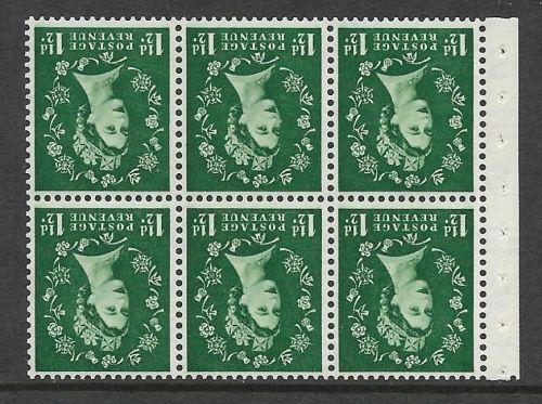 SB59a Wilding booklet pane Tudor perf type Ie Top UNMOUNTED MNT MNH